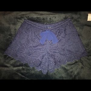 Cute navy blue lace shorts